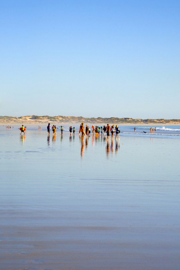 Diverse Group of People at Sunny Beach and Copy Space